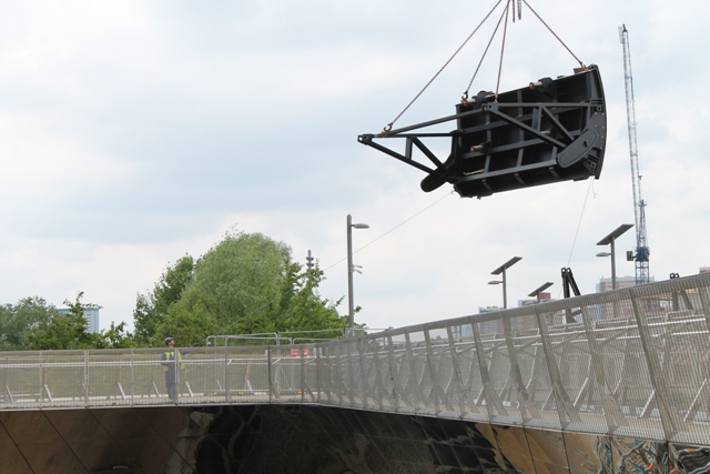 Swinging the gate over Diamond Bridge